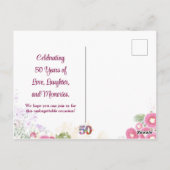 Blumenladen 50. Geburtstag, Elegant 50 Pastel Postkarte (Rückseite)