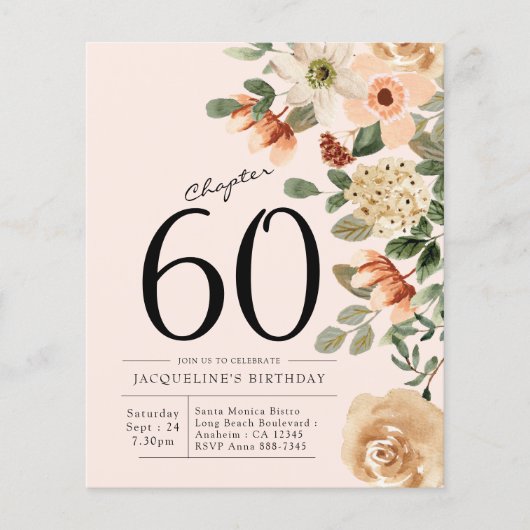 Blumenladen 60. Geburtstag Einladung Flyer (Vorne)