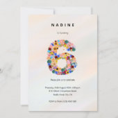 Blumenladen 6. Geburtstag Einladung Minimalistisch (Vorderseite)