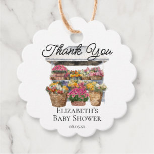 Blumenladen auf dem heimischen Markt Girl Baby Sho Geschenkanhänger