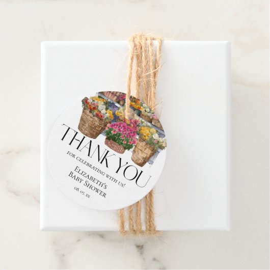 Blumenladen auf dem heimischen Markt Girl Baby Sho Geschenkanhänger (Beispiel)