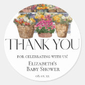 Blumenladen auf dem heimischen Markt Girl Baby Sho Runder Aufkleber (Vorderseite)