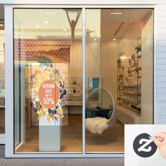 Blumenladen Autumn Verkauf Zeichen Verkleidung Fen Fensteraufkleber (Schaufenster)