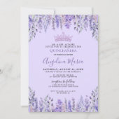 Blumenladen Lila Quinceanera Einladung (Vorderseite)