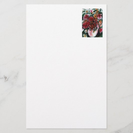 Blumenläden "Pink Vase" Briefpapier (Vorderseite)