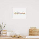 Blumenladen Schriftart Staat Art Print (Montana) Poster (Küche)