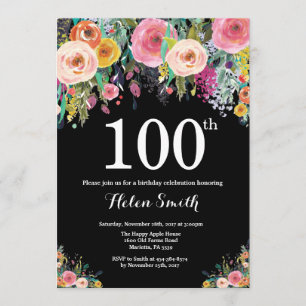Blumenladen zum 100. Geburtstag Einladung