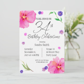 Blumenladen zum 34. Geburtstag für Mamas Einladung