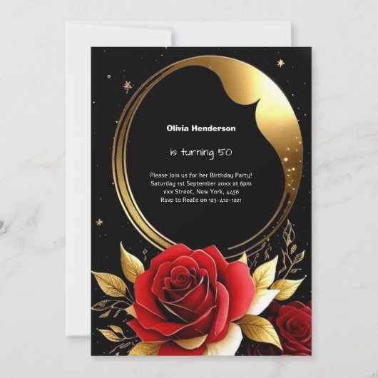 Blumenladen zum 50. Geburtstag Einladung (Vorderseite)