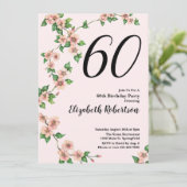 Blumenladen zum 60. Geburtstag in Rosa Einladung (Stehend Vorderseite)