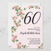 Blumenladen zum 60. Geburtstag in Rosa Einladung (Vorderseite)