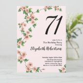 Blumenladen zum 71. Geburtstag in Rosa Einladung (Stehend Vorderseite)