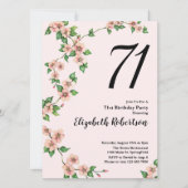 Blumenladen zum 71. Geburtstag in Rosa Einladung (Vorderseite)
