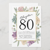 Blumenladen zum 80. Geburtstag Einladung (Vorne/Hinten)