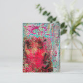 Blumenlady Mixed Media Collage Postkarte (Stehend Vorderseite)
