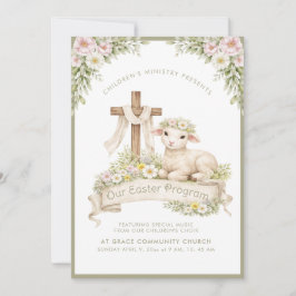 Blumenlamm mit Kreuz | Einladung zum Osterprogramm