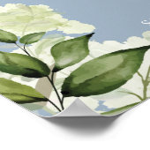 Blumenlampen Dusty Blue Verlobung Begrüßungszeiche Poster (Ecke)