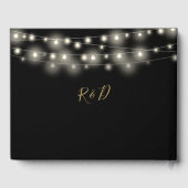 Blumenlampen, Schwarz und Gold Hochzeit Gästebuch (Rückseite)