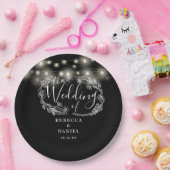 Blumenlampen Schwarz-Weiß-Hochzeit Pappteller (Party)