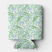 Blumenländliches blaues Periwinkelmuster Dosenkühler (Rückseite)