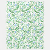Blumenländliches blaues Periwinkelmuster Fleecedecke (Vorderseite)