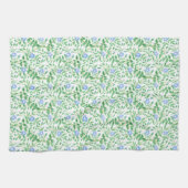 Blumenländliches blaues Periwinkelmuster Geschirrtuch (Horizontal)