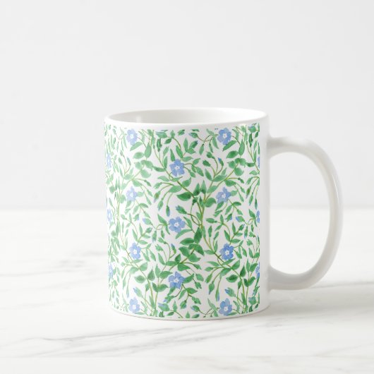 Blumenländliches blaues Periwinkelmuster Kaffeetasse (Rechts)