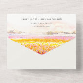 Blumenlandschaft des Frühlings - QR-Code All In One Einladung (Rückseite)