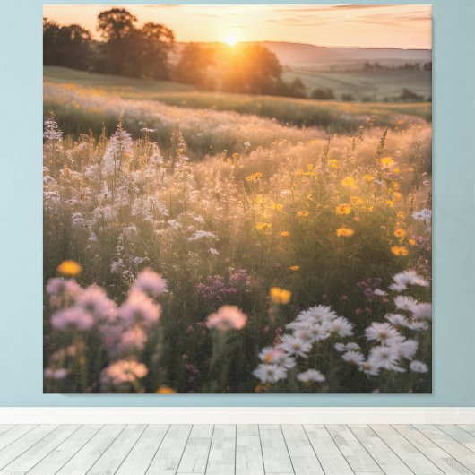 Blumenlandschaft Leinwanddruck (Insitu (Holzboden))