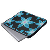 Blumenlaptop-Hülse: Blaue Blumen Laptopschutzhülle (Vorne Knopf)