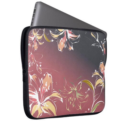 Blumenlaptop-Hülsen Laptopschutzhülle (Vorne Rechts)
