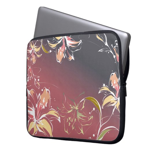 Blumenlaptop-Hülsen Laptopschutzhülle (Vorderseite Links)