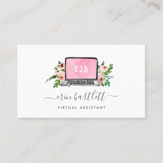 BlumenLaptop | Virtual Assistant Visitenkarte (Vorderseite)