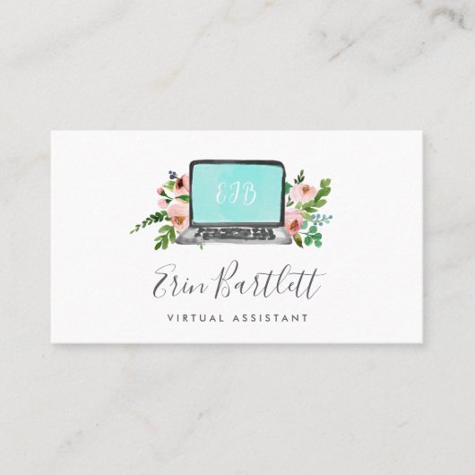 BlumenLaptop | Virtual Assistant Visitenkarte (Vorderseite)