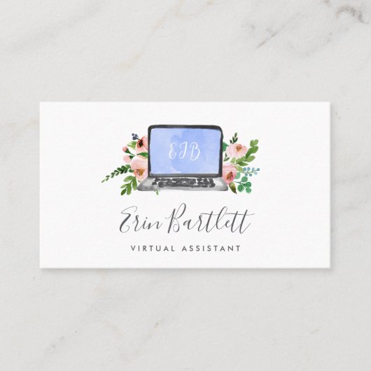 BlumenLaptop | Virtual Assistant Visitenkarte (Vorderseite)