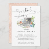 BlumenLaptop | Virtual Bridal Shower Einladung (Vorne/Hinten)
