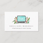 BlumenLaptop | Virtual Tutor | Fernlernen Visitenkarte (Vorderseite)