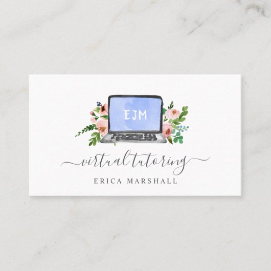 BlumenLaptop | Virtual Tutor | Fernlernen Visitenkarte (Vorderseite)
