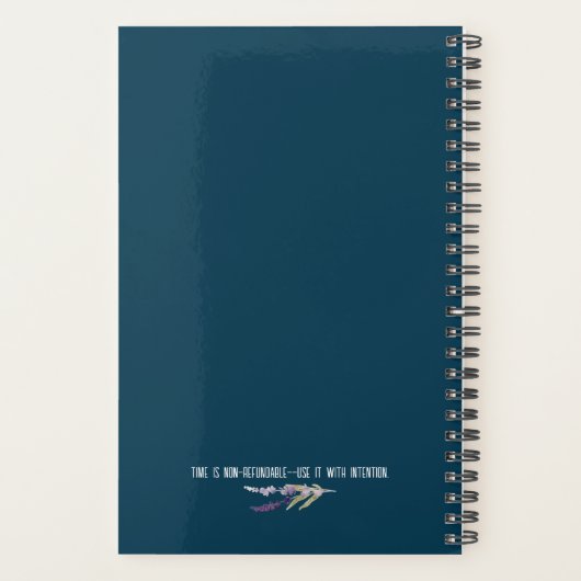 Blumenlavender Blue Botanical Years Planer (Rückseite)