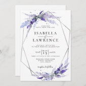 Blumenlavender-Blume Lila Silberhochzeit Einladung (Vorne/Hinten)