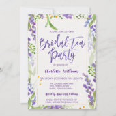 Blumenlavender & Gold Brautparty Tee Einladung (Vorderseite)