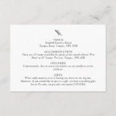 Blumenlavender Moderne Minimalistisch Schwarz/Weiß Begleitkarte (Rückseite)