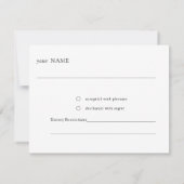 Blumenlavender Moderne Minimalistisch Schwarz/Weiß RSVP Karte (Rückseite)