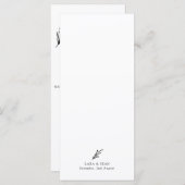 Blumenlavender Moderne Minimalistische Weiß und Sc Menükarte (Vorne/Hinten)