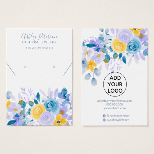 Blumenlavender-Schmuck Ohrring-Halskette (Vorne & Hinten)