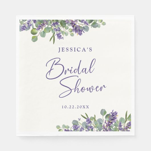 Blumenlavender und Eukalyptus Serviette (Vorderseite)