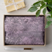 Blumenlavender und Grau-Cursive Dekoupage Seidenpapier (Geschenk)