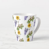 Blumenlavender und Sonnenblumenmuster Latte Tasse (Rechte Ecke)