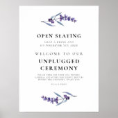 Blumenlavender Unplugged Zeremonie & Open Seating Poster (Vorne)