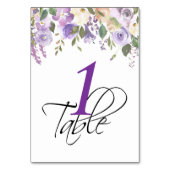 Blumenlavender Wedding Table Number Tischnummer (Rückseite)